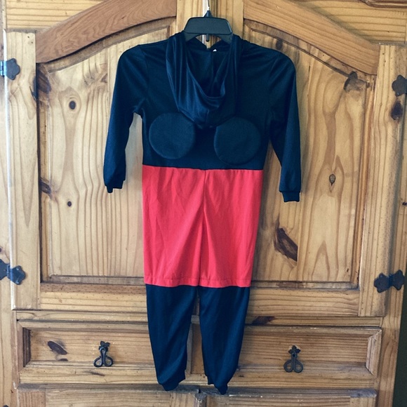 Kids Disney Mickey Mouse black red hooded costume size 4-6 - Picture 7 of 9